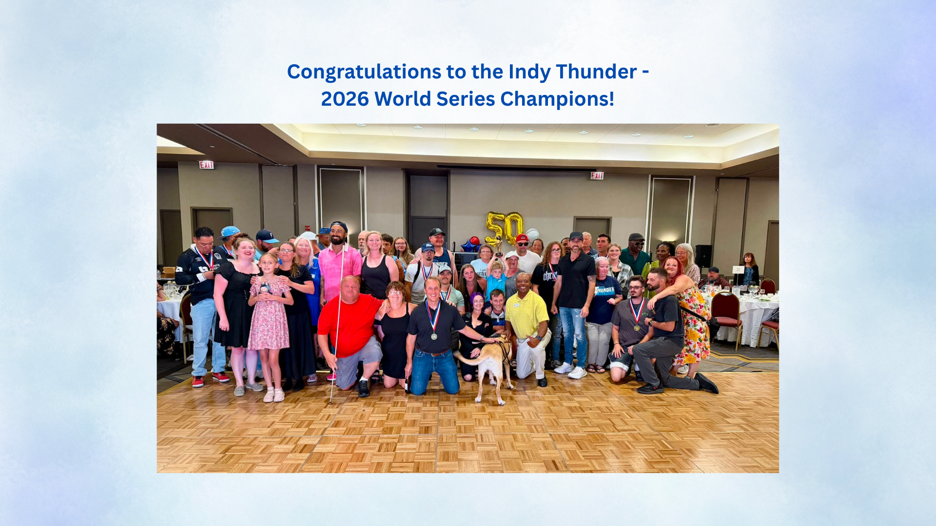 Group photo of the Indy Thunder at the Awards Banquet