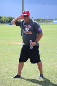 Ken Mansell, volunteering with the Tyler Tigers, posing for the camera.