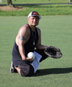 Bayou City Heat's pitcher Alfonso "Fonzie" Medrano mentally preparing for the game.